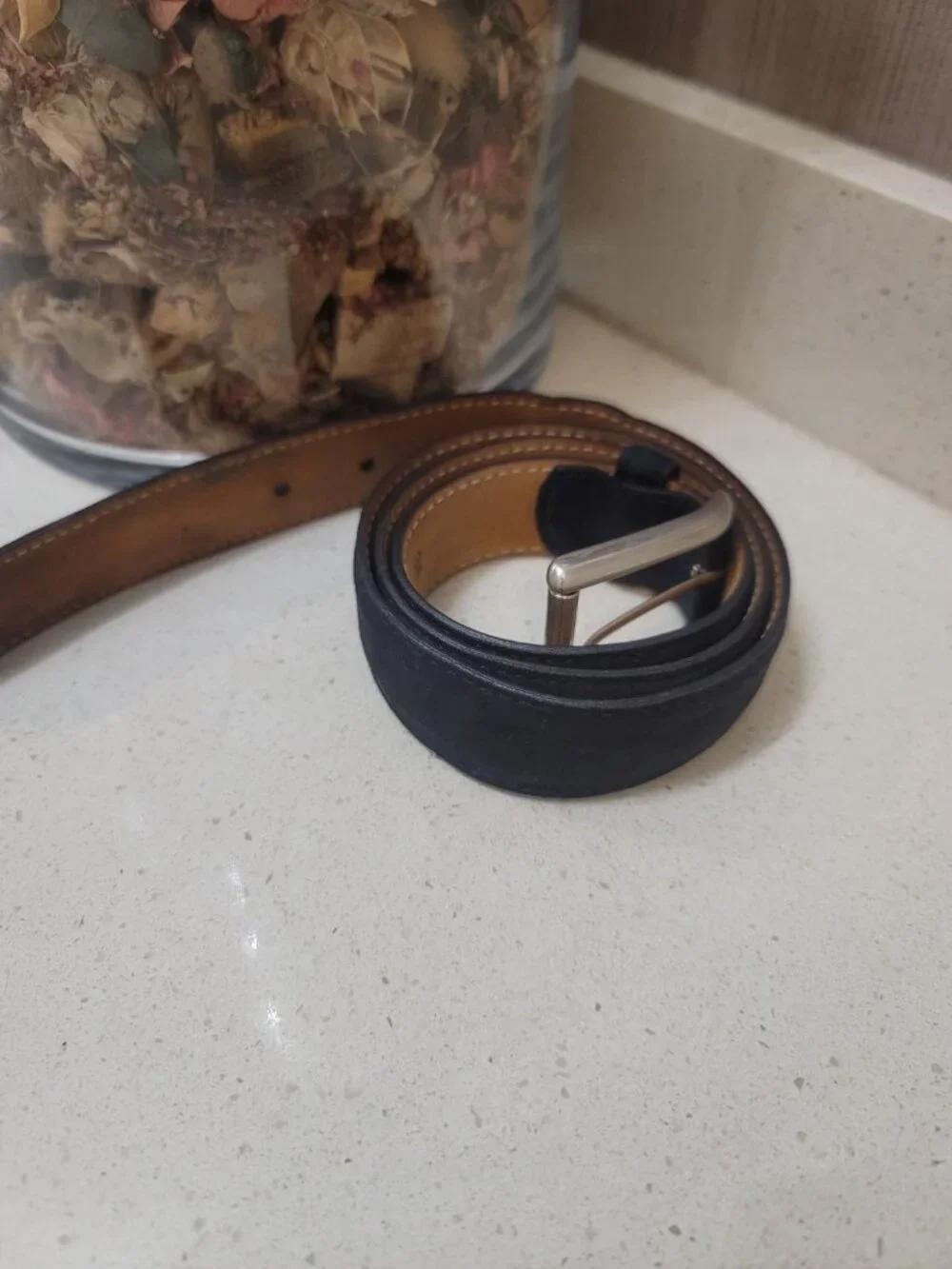Peter Millar Leather Belt Size Small (36) Black